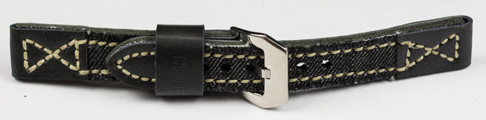 18mm Nylon denim watch strap TOUGH THICK fabric canvas band brown black blue