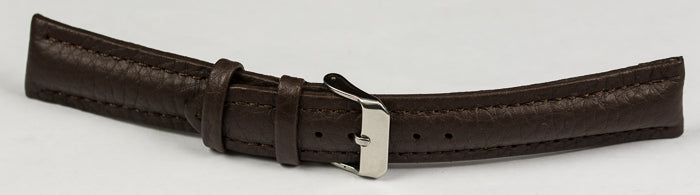 Bison genuine leather padded watch strap formal nubuck 18mm 20mm black brown tan