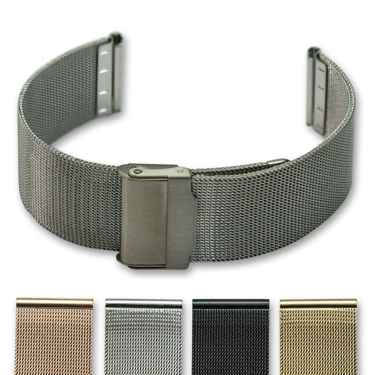 Thin Stainless Steel Milanese Mesh Watch Strap Bracelet Clasp 16/18/20/22/24mm
