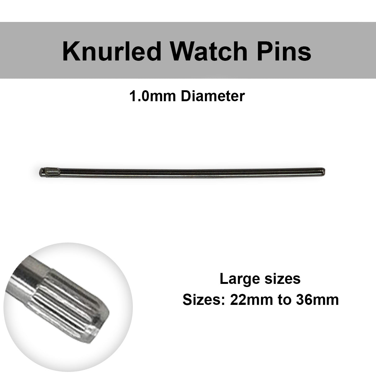 2x Large Steel Knurled Link Bracelet Pins Straps Band Adjust Remove Repair 22-36