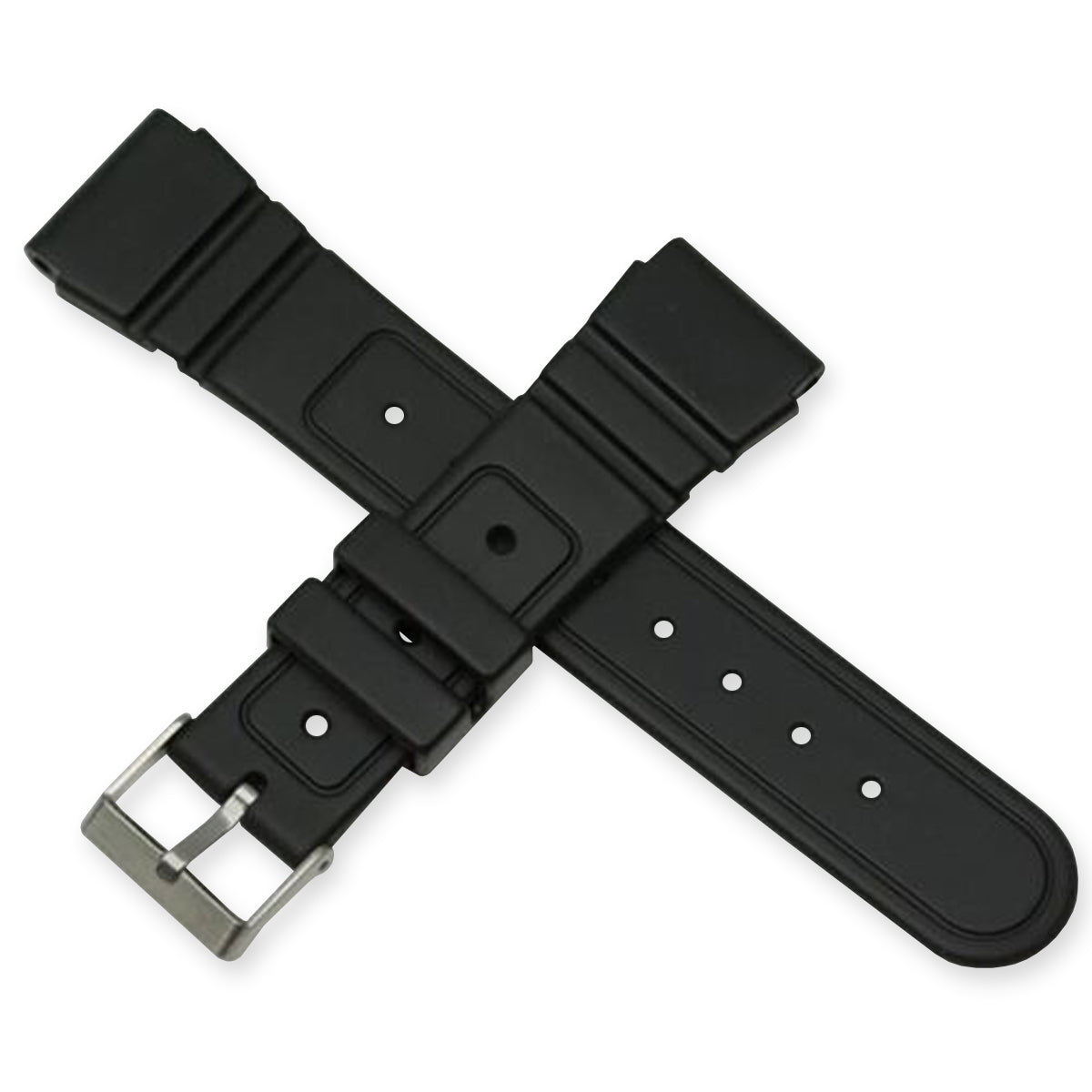 Rubber black 22mm watch strap replacement heavy grade divers waterproof diving