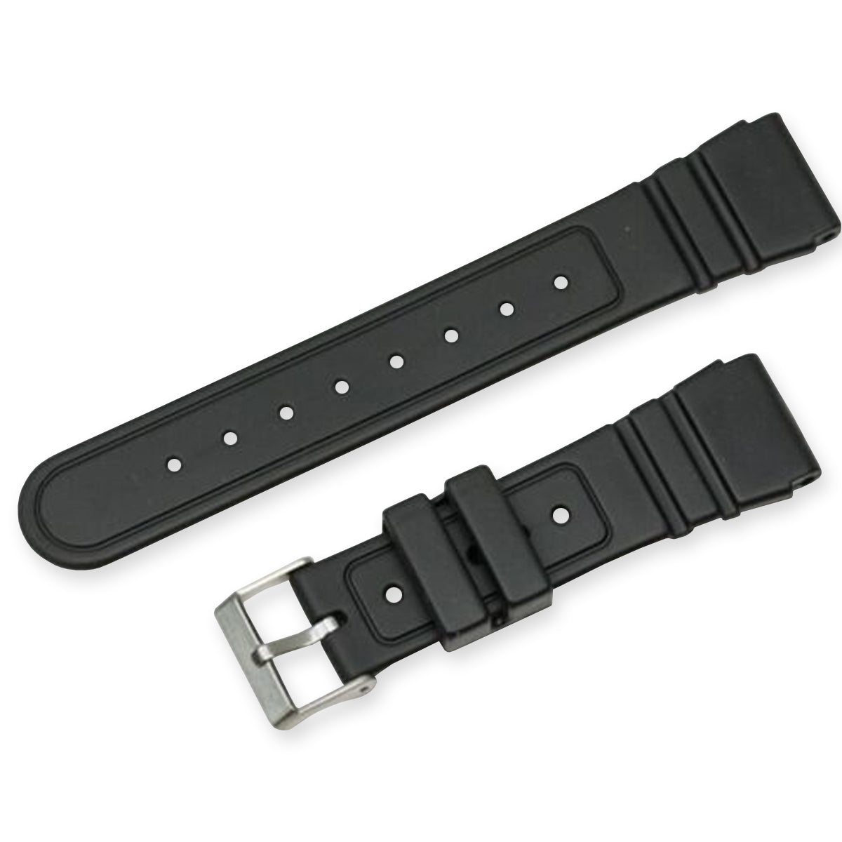 Rubber black 22mm watch strap replacement heavy grade divers waterproof diving