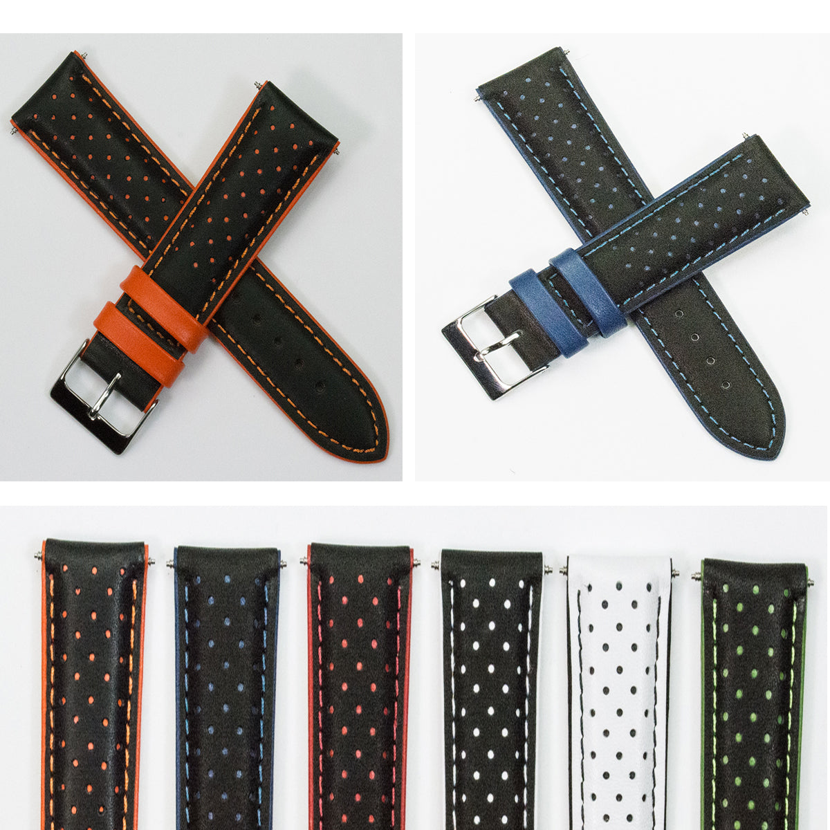 Quality Genuine Italian Leather Rally Racing Strap With Thick Padding Mens Band