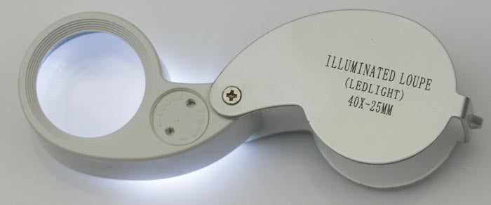 40x DOUBLE LED loupe magnifier magnifying glass parts jewelers light eye lens