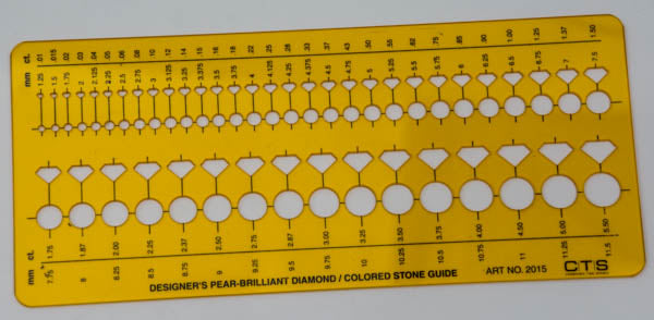 DIAMOND Jewellery craft template drawing guide gem stone stencil ring setting