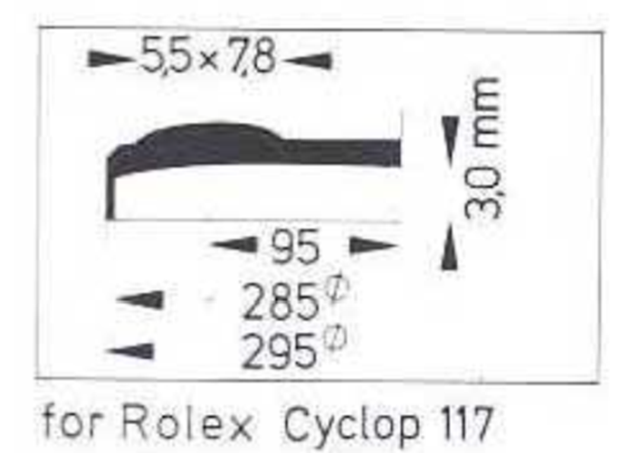 Watch Acrylic Crystal Glass For ROLEX 295mm 1500 1501, 1503 1505 1550 5700 5770