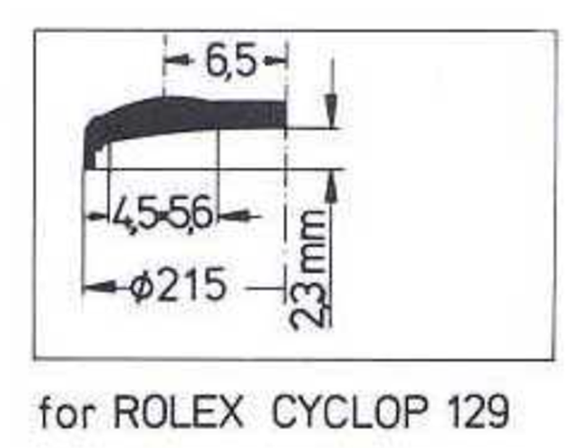 Watch Acrylic Crystal Glass For ROLEX 215mm 6900 6901 6916 6917 6919 6927 Cyclop