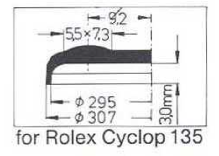 Watch Acrylic Crystal Glass For ROLEX 307mm 16000 16013 16014 16030 16253