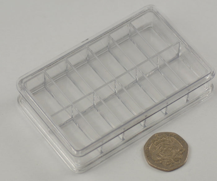 Small watch parts container storage clear plastic watchmaker spares tray part