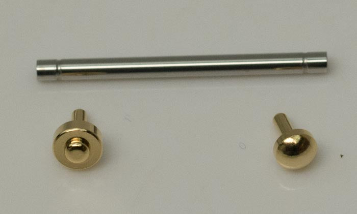 Watch strap pressure pin bars and rivet ends 1.5mm diameter friction clasp