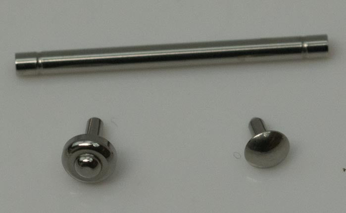 Watch strap pressure pin bars and rivet ends 1.5mm diameter friction clasp