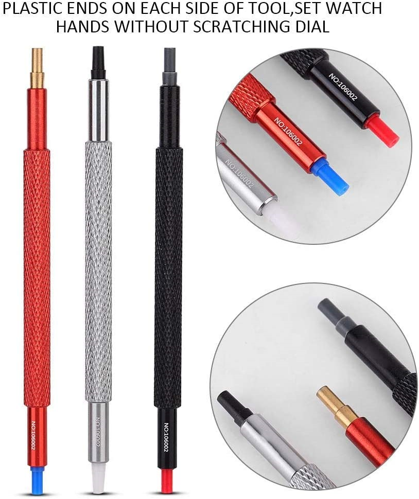 3pcs Watch Hand Fitting Set Pressers Pushers 6 Sizes Repairs Press Setting Tool