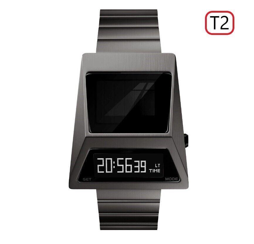 Cyber Mens Watch Retro Like Vintage 70's 80's LED Space Steampunk SOLAR CHARGED