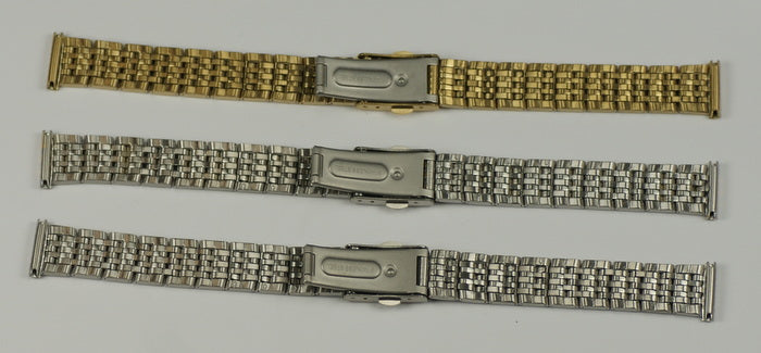 Watch bracelet strap push type buckle 12mm 14mm 16mm gold silver 2 tone repairs