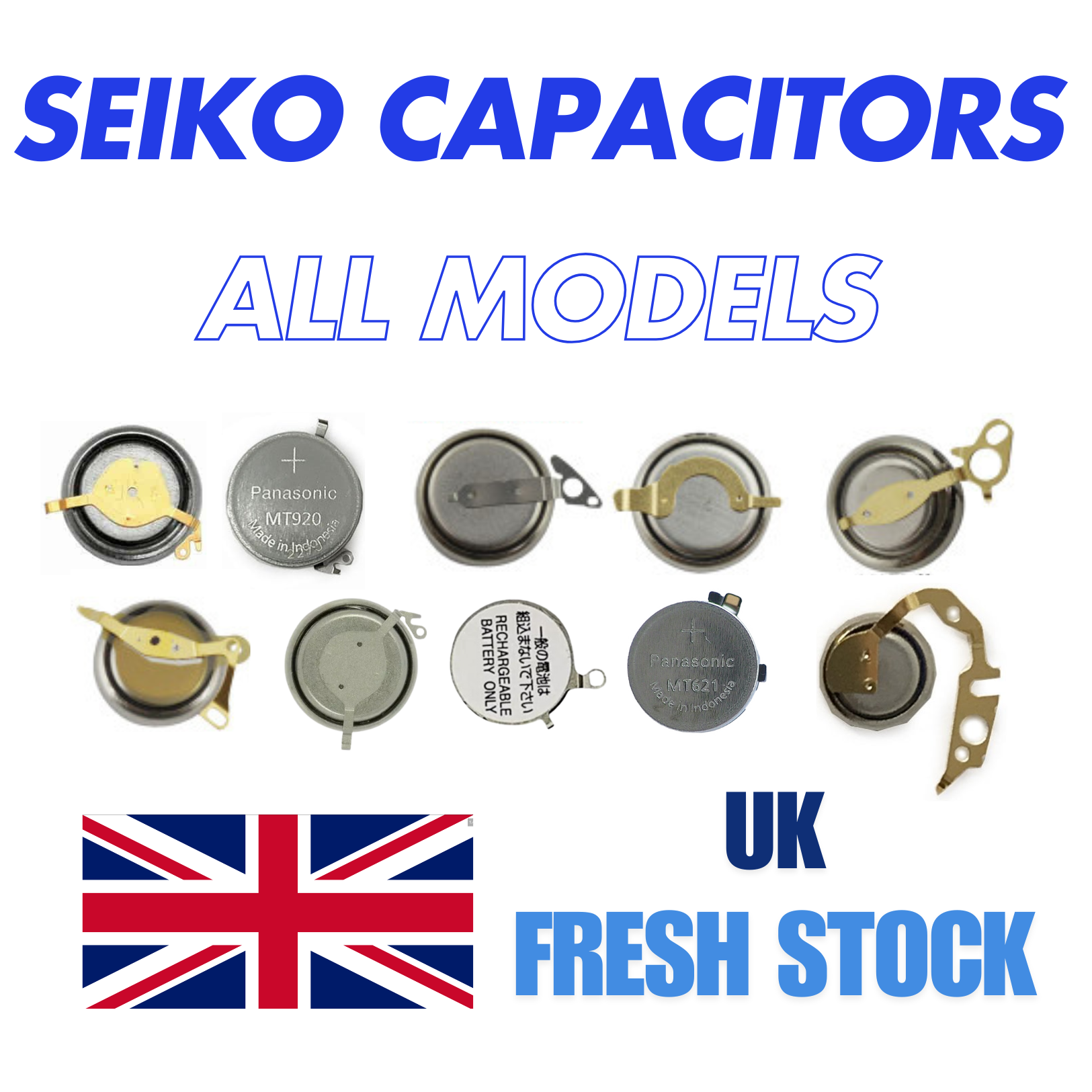 Seiko Capacitor ALL MODEL Rechargeable Solar Watch Battery Kinetic New Batteries