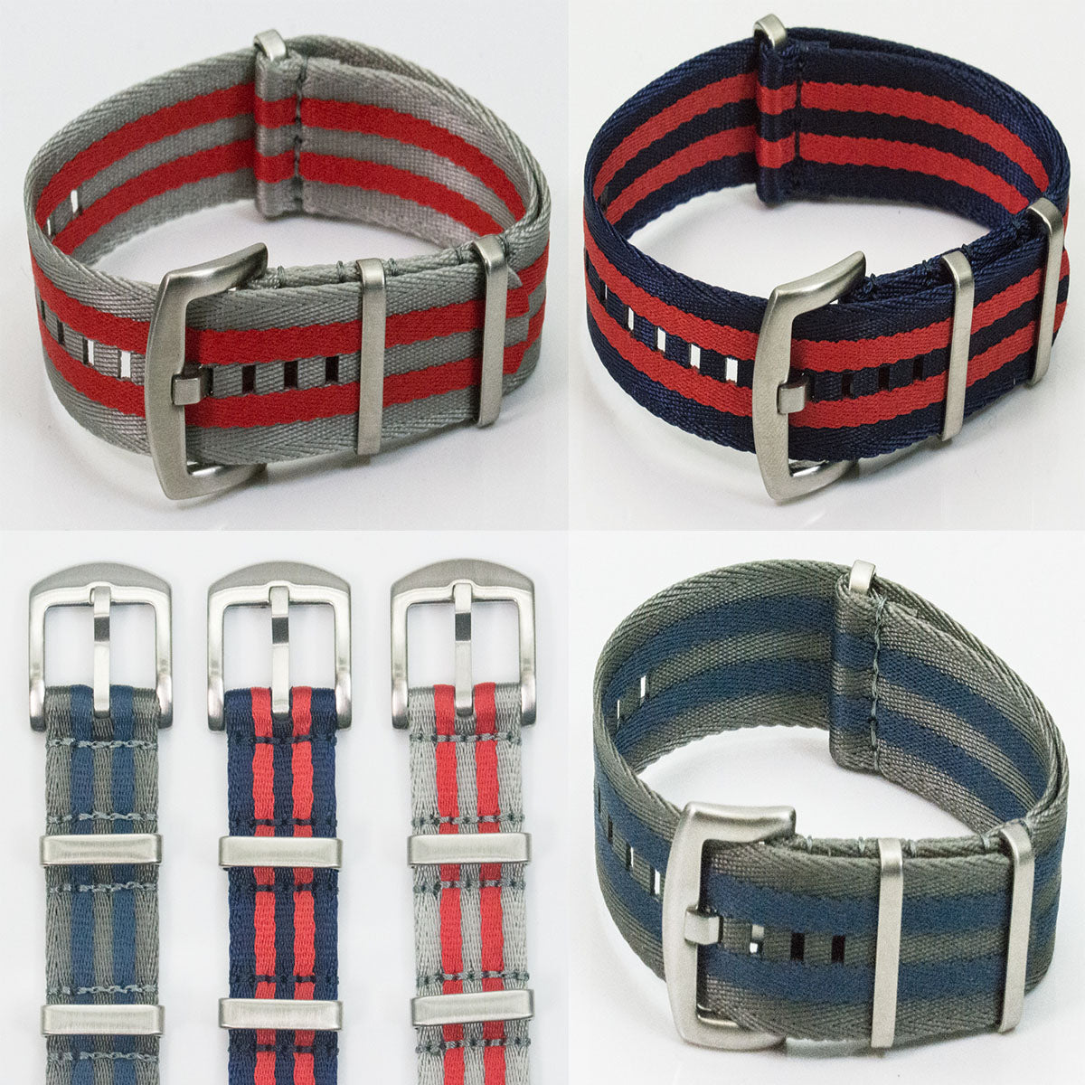 Heavy Duty Stripes Seat belt Strap Military Quality Watch Mens Sports Nylon Army