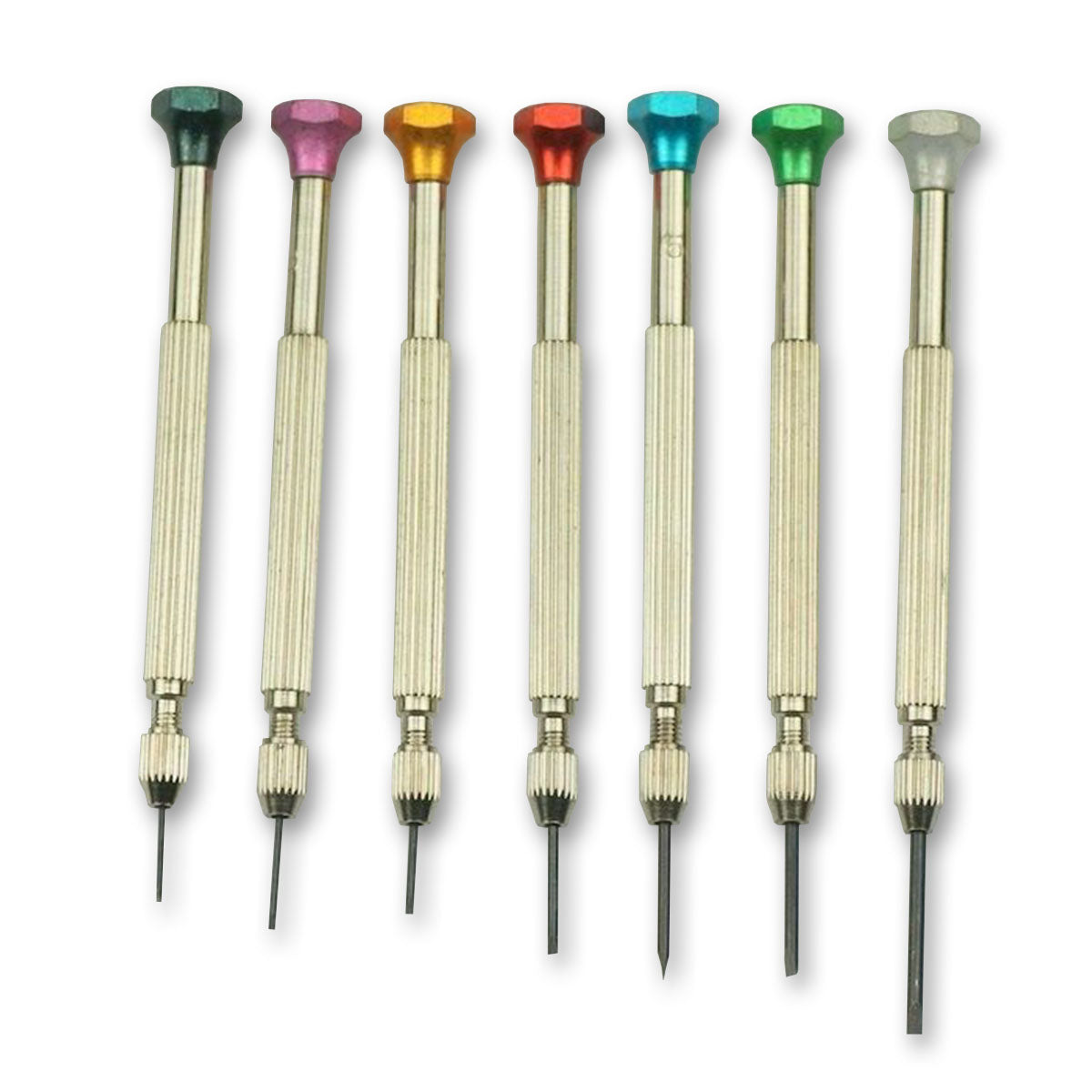 7x Set Watch Repair Screwdrivers Collet Clamp Reversable Watchmakers Repairs