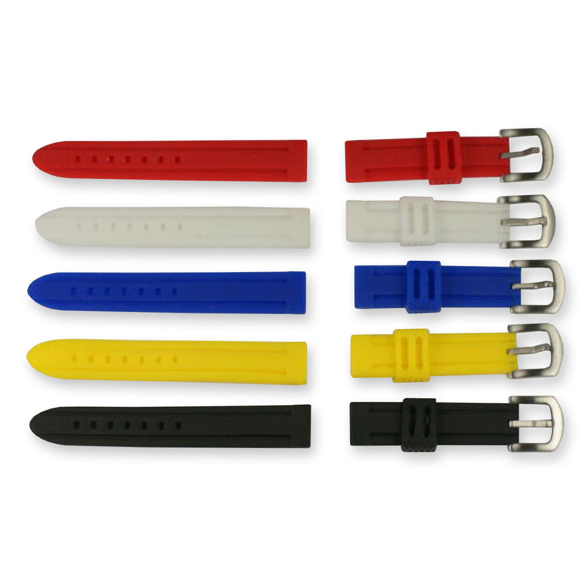 SILICON mens watch strap band rubber black red yellow white blue 18-28mm straps