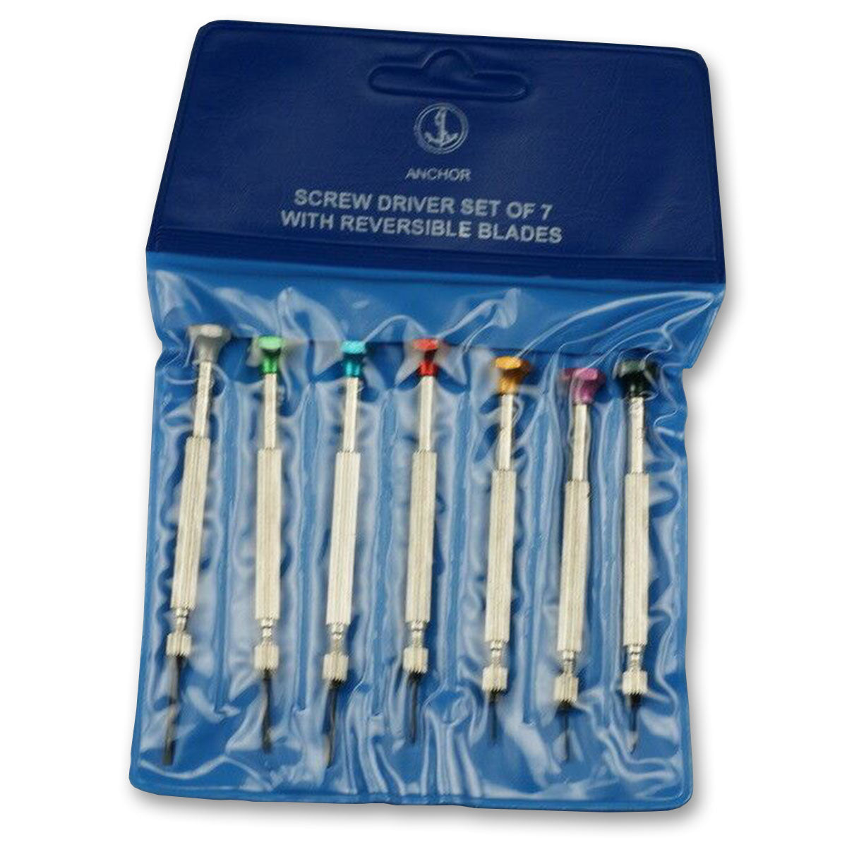 7x Set Watch Repair Screwdrivers Collet Clamp Reversable Watchmakers Repairs