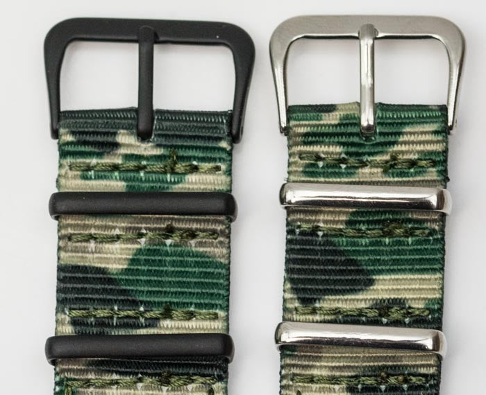 TOUGH 20mm Watch strap army style nylon canvas band camouflage military green