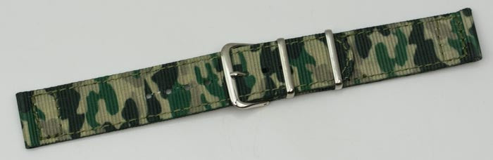 TOUGH 20mm Watch strap army style nylon canvas band camouflage military green