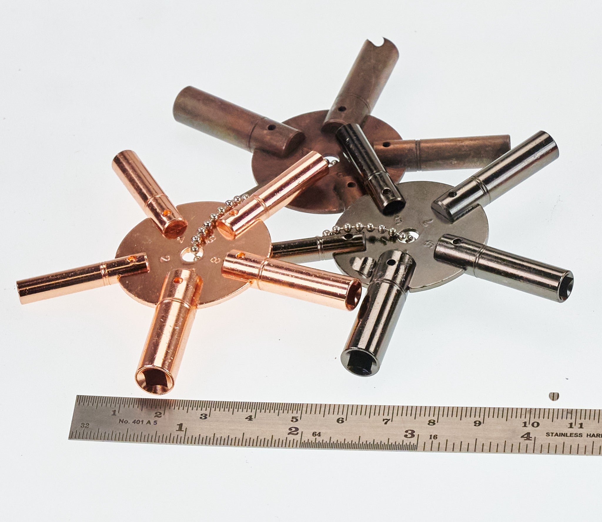 Set 3x Clock Winding Keys Spider All Sizes Wind Old Clocks Winders Odds Evens