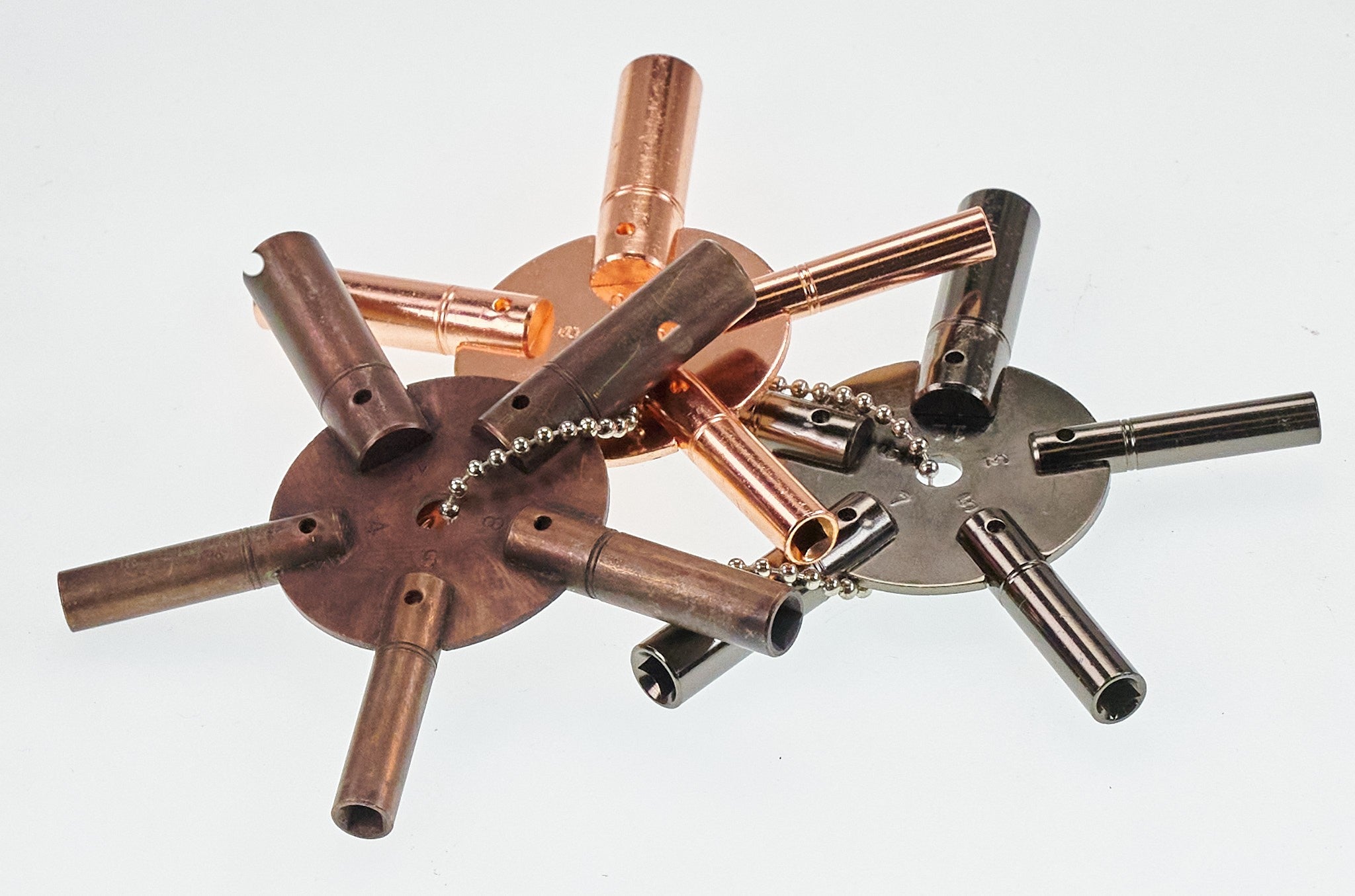 Set 3x Clock Winding Keys Spider All Sizes Wind Old Clocks Winders Odds Evens