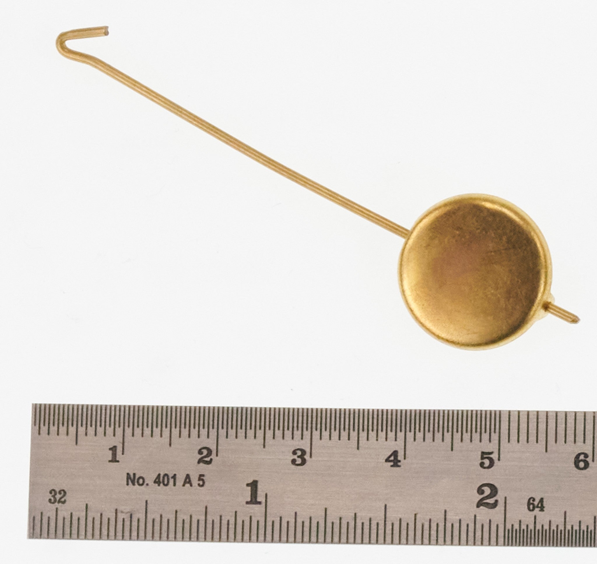 Clock Pendulum Small Brass 17mm Diameter Rod 64mm Long Bob Wire Parts Repair New