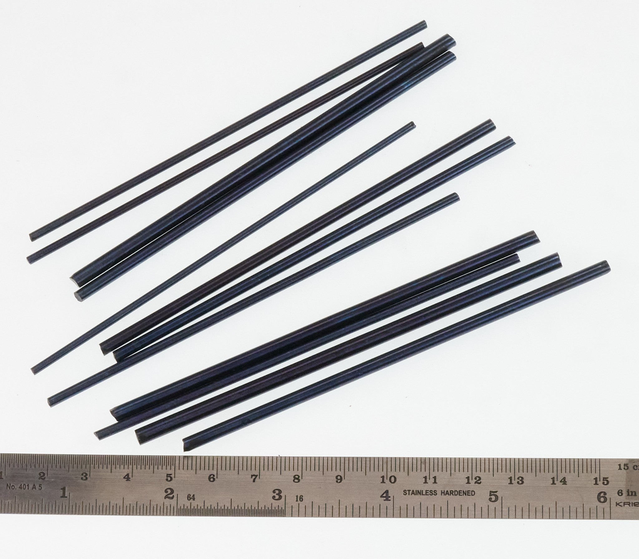 12 Tempered Blue Steel Wire Pivots Clock Repair Pivot Pinions Staff 2.2 - 3.95mm