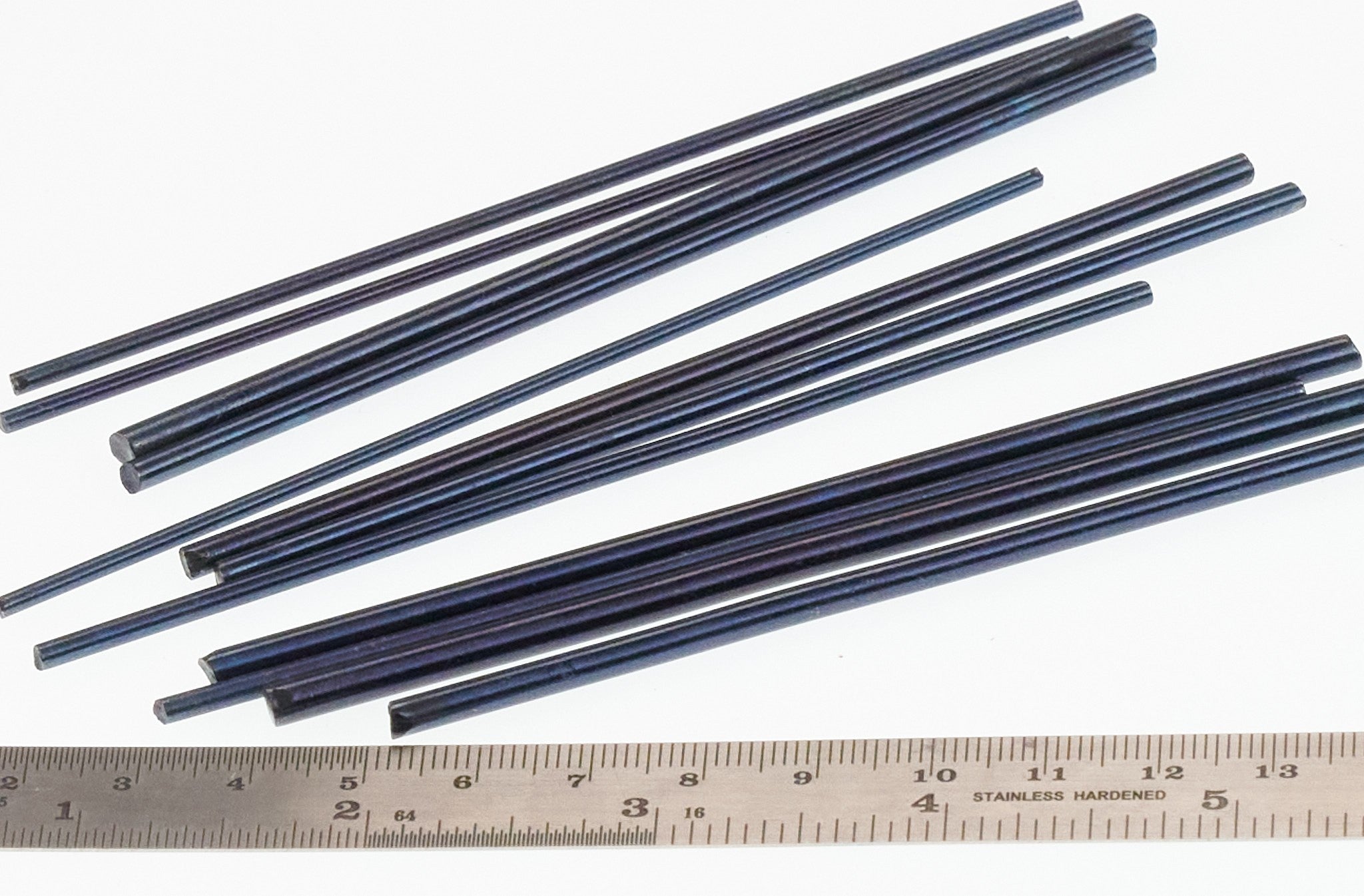 12 Tempered Blue Steel Wire Pivots Clock Repair Pivot Pinions Staff 2.2 - 3.95mm