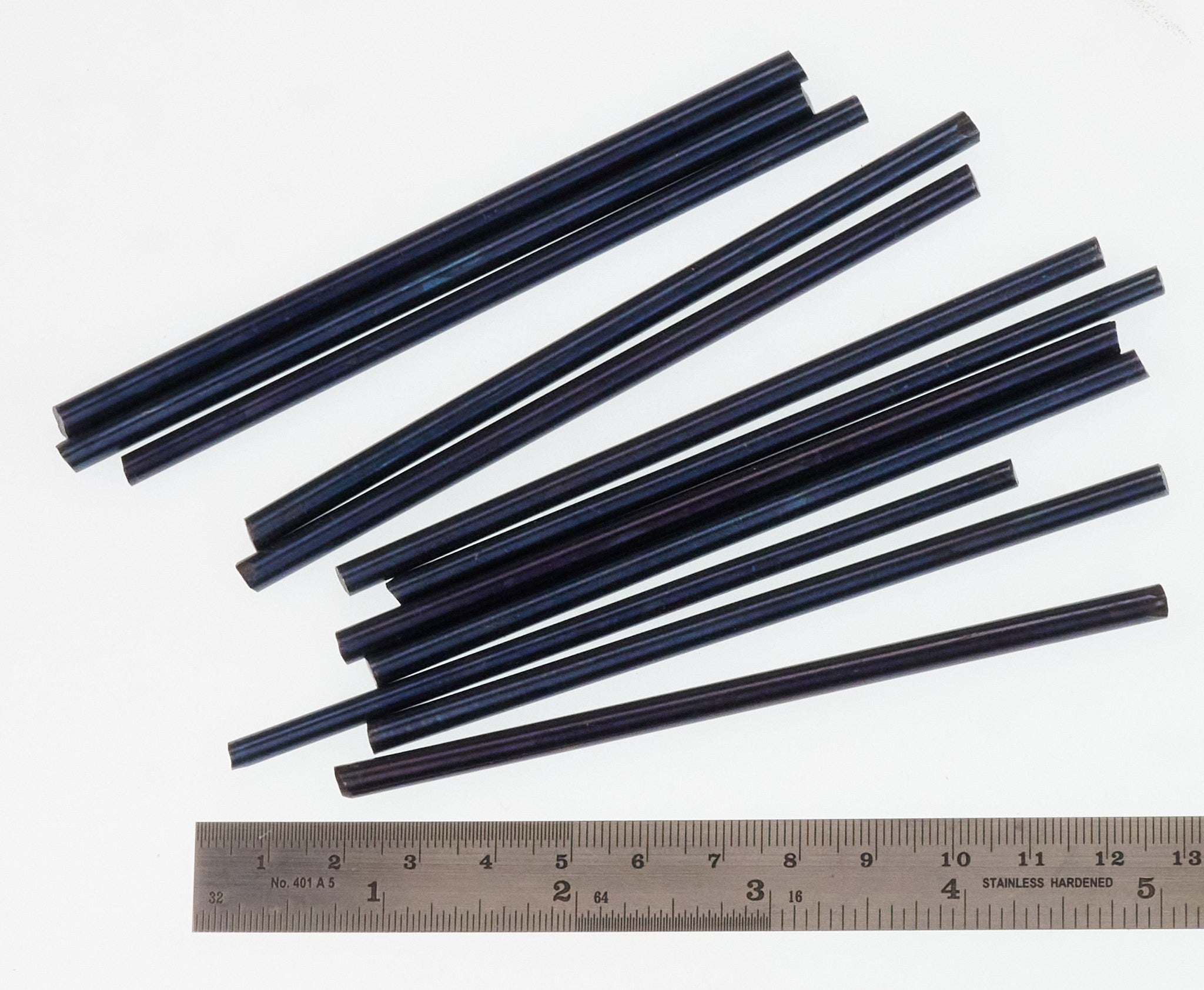 12 Tempered Blue Steel Wire Pivots Clock Repair Pivot Pinions Staff 4mm - 5mm