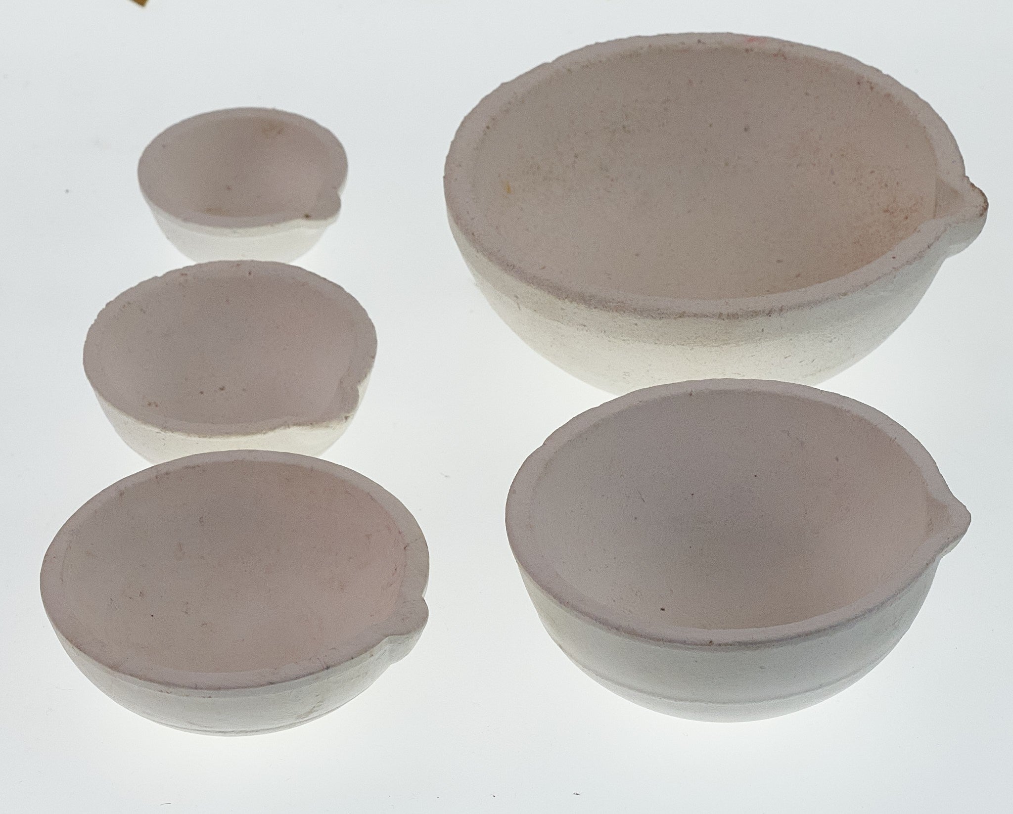 5X Set Ceramic Crucible Melting Dish Melt Casting Metal Gold Copper Silver Bowl