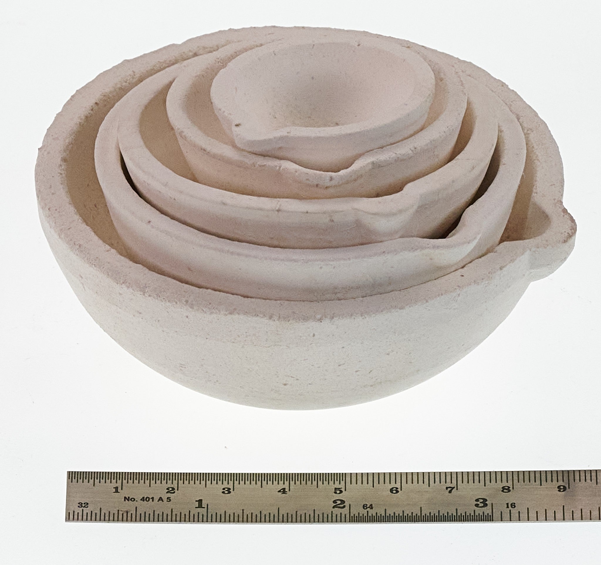 5X Set Ceramic Crucible Melting Dish Melt Casting Metal Gold Copper Silver Bowl