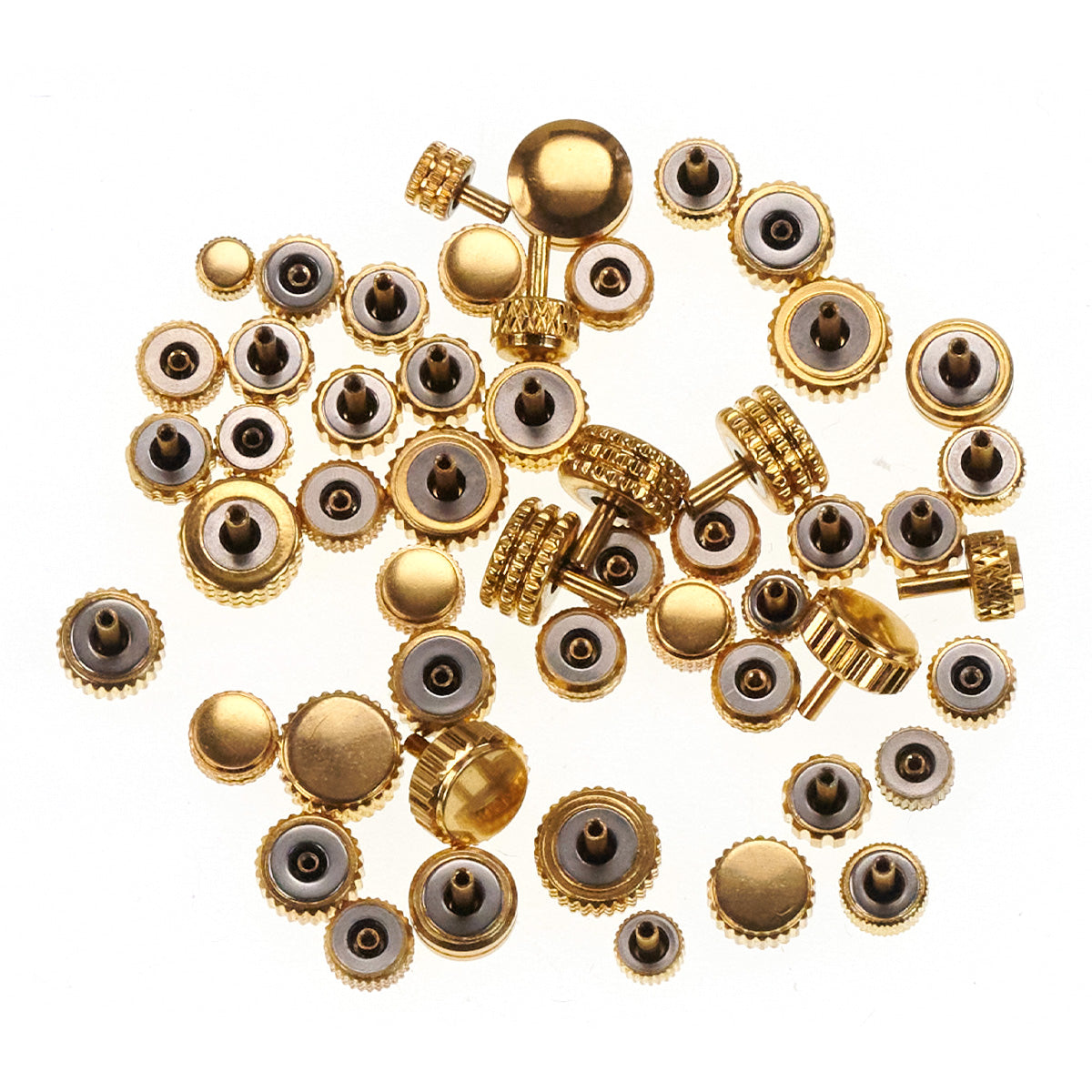 Quality Gold Plated 50x Watch Crowns Large Size Spares Repairs Parts Watchmakers