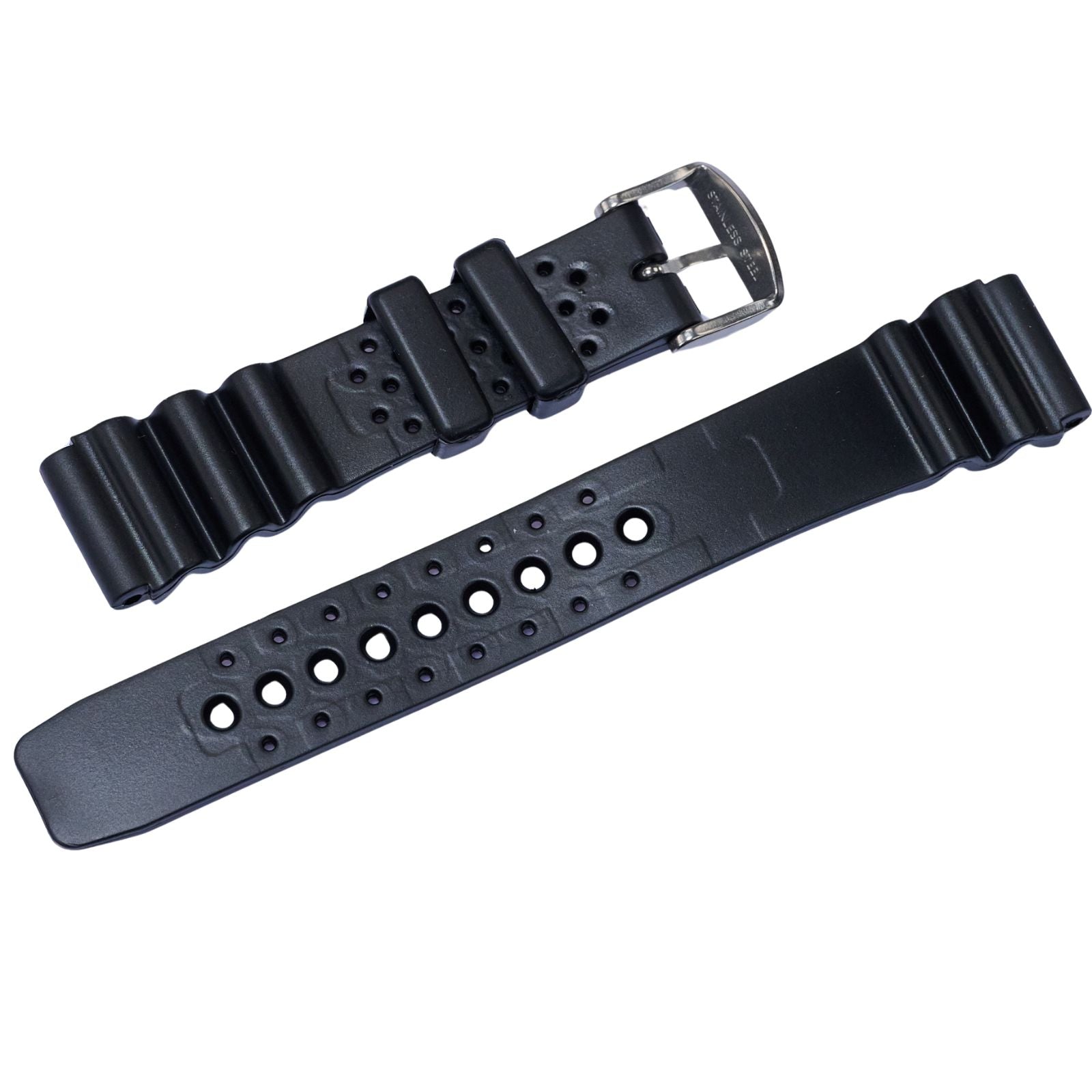 XL Extra Large Black Divers Scuba Diving Watch Strap For Seiko Rubber Dive Band