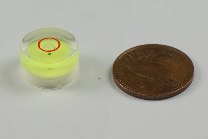 Spirit level SMALL TINY round miniature 15mm dia  bulls eye vial jewellers tool