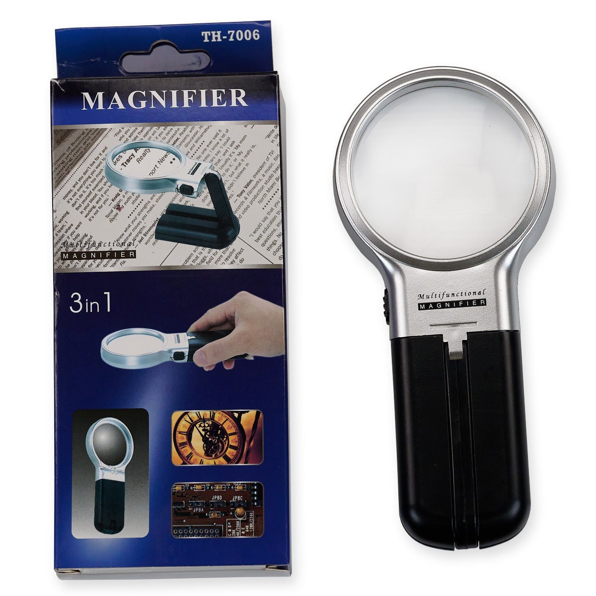 3x Hand Held LED Loupe Magnifier Magnifying Glass Parts Jewelers Light Eye Lens