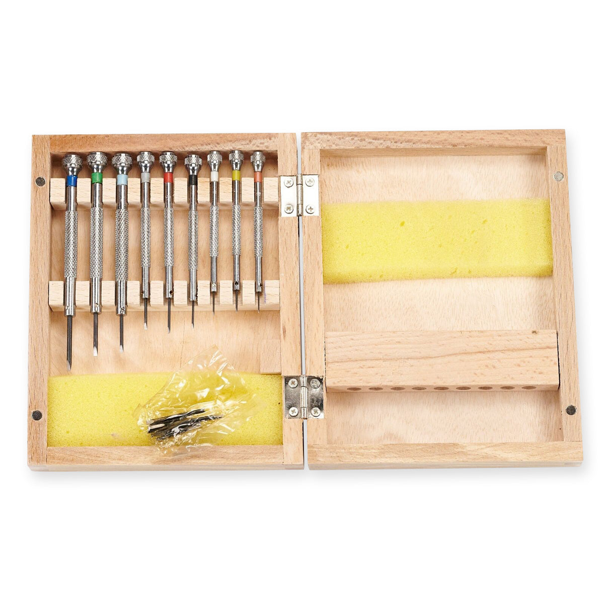 VALUE Watchmakers Screwdrivers Set Wood Box Case Repair Tool Spare Blades Watch