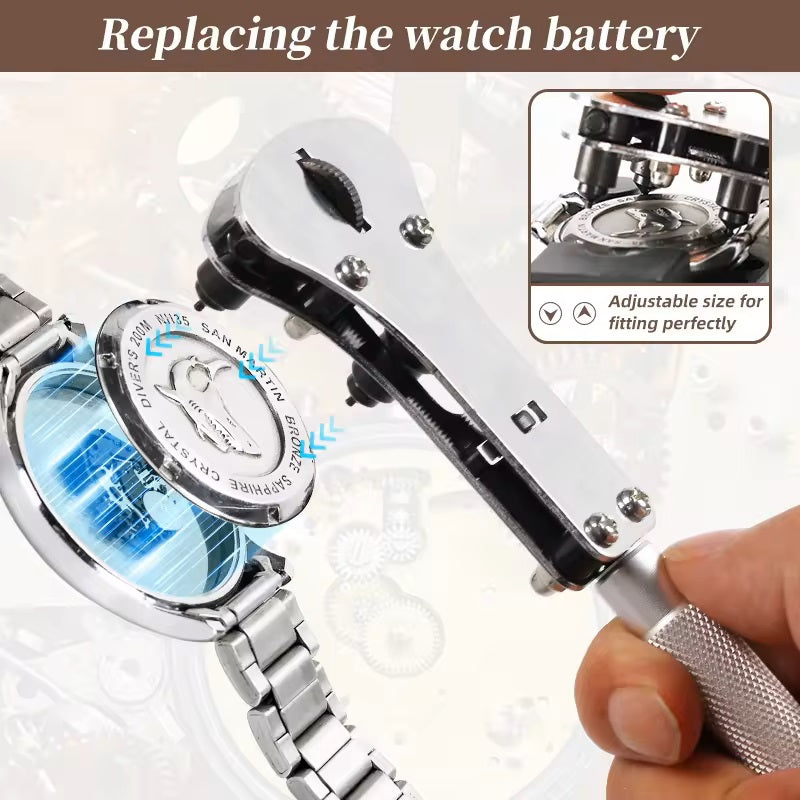 Watch Repair Tool Kit Watchmakers Battery & Strap Case Opener Links