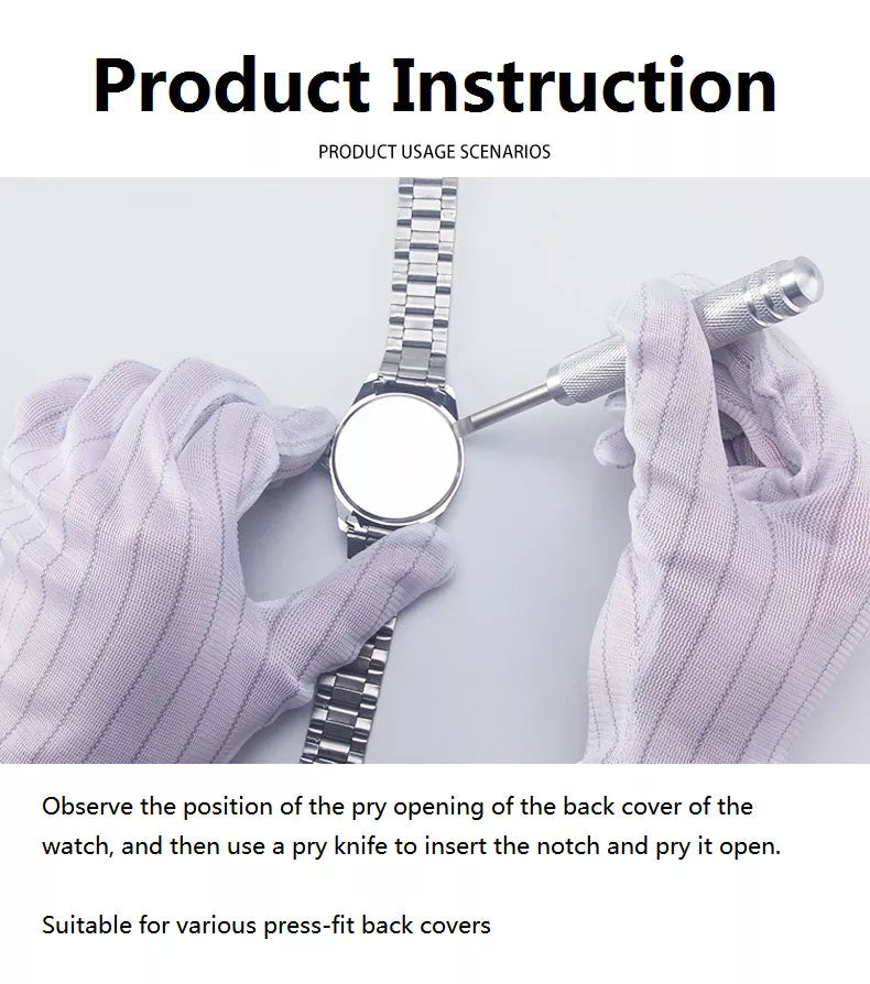 Watch Case Opener Stainless Steel Back Cover Pry Remover for Battery Replacement