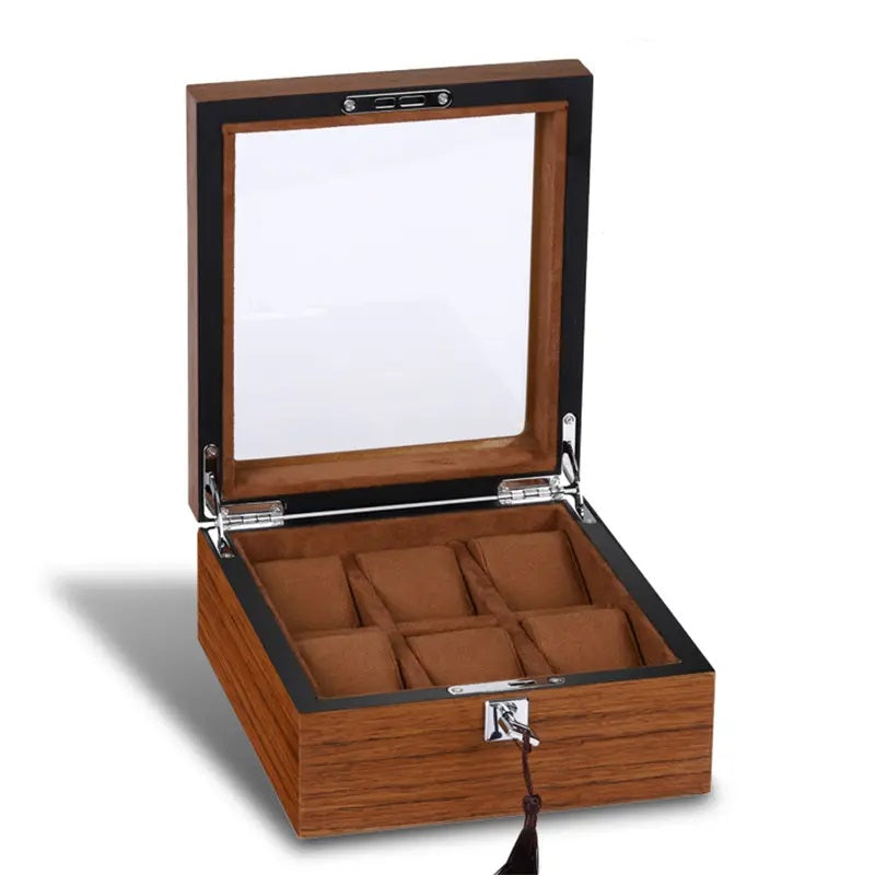 QUALITY Mens Matte Wood Watch Display Case Collection Storage Holder Wooden Box